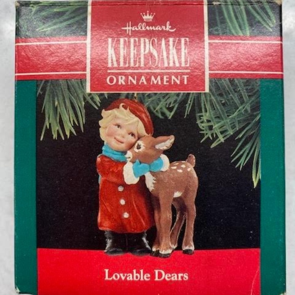 Vintage Hallmark Keepsake Ornament IN ORIGINAL BOX...  1990 "Lovable Dears"